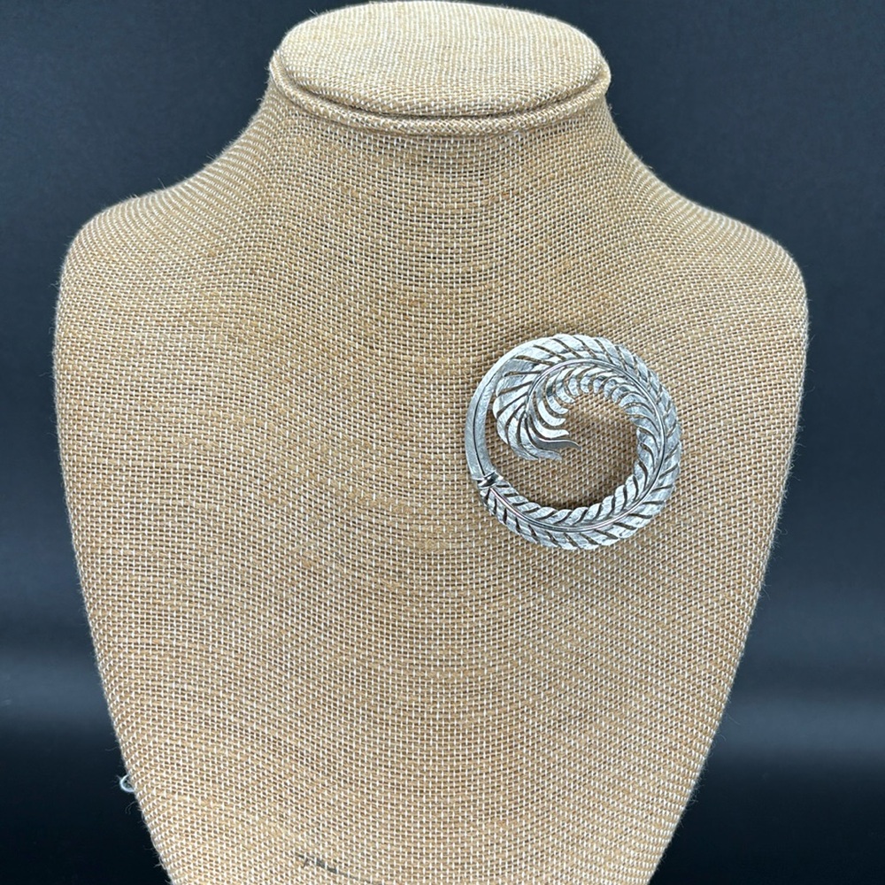 Vintage Crown Trifari Feather Brooch